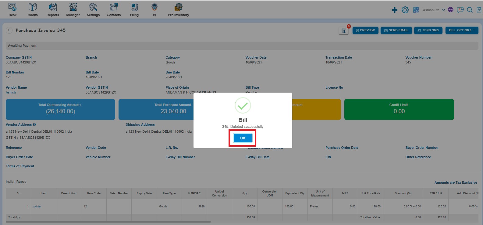 purchase-how-to-void-and-delete-bill-click-ok-on-bill-deleted-successfully