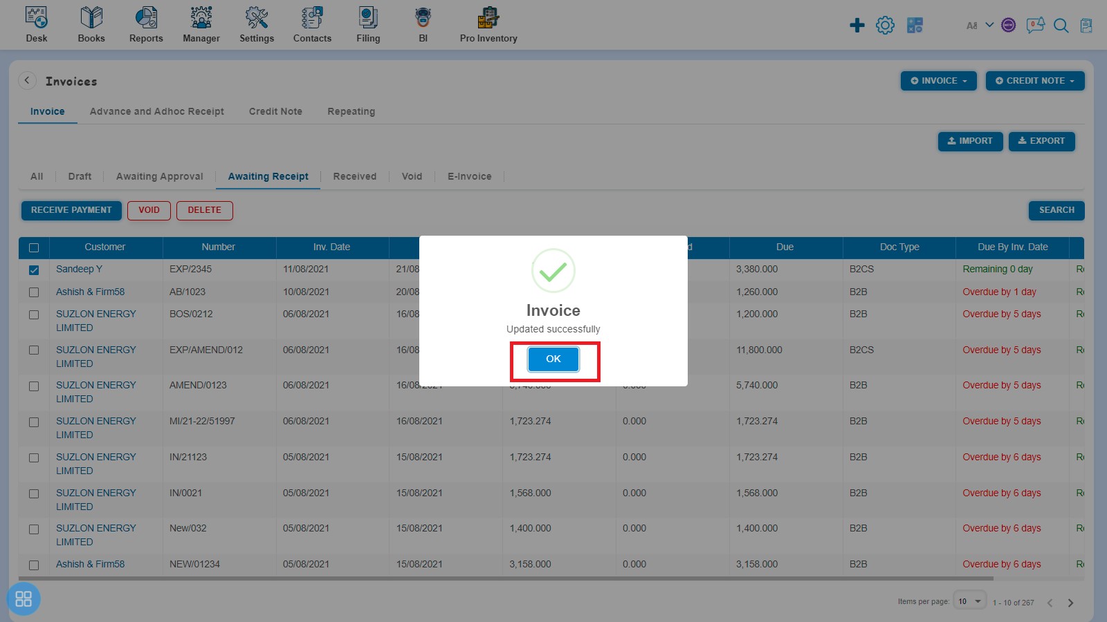 sale-how-to-void-and-delete-export-invoice-click-ok-on-invoice-updated-successfully-second-way