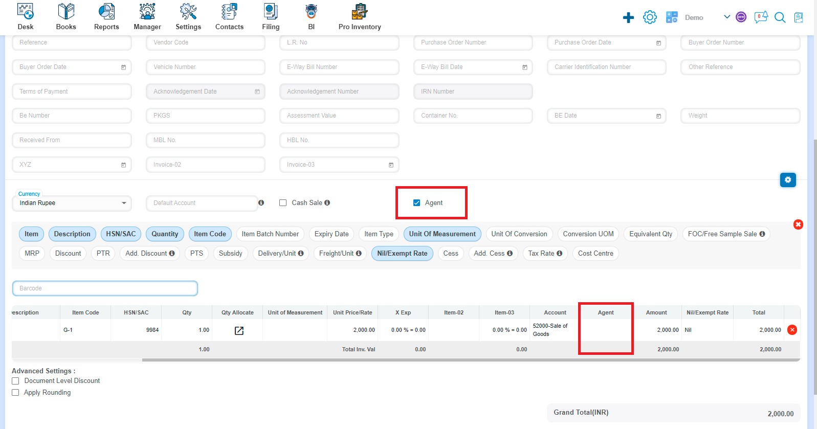 sales-how-to-create-bill-of-supply-how-to-add-agent