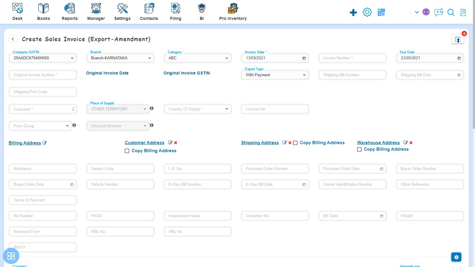 sales-how-to-make-amendment-of-export-invoice-after-clicking-on-export-amendment