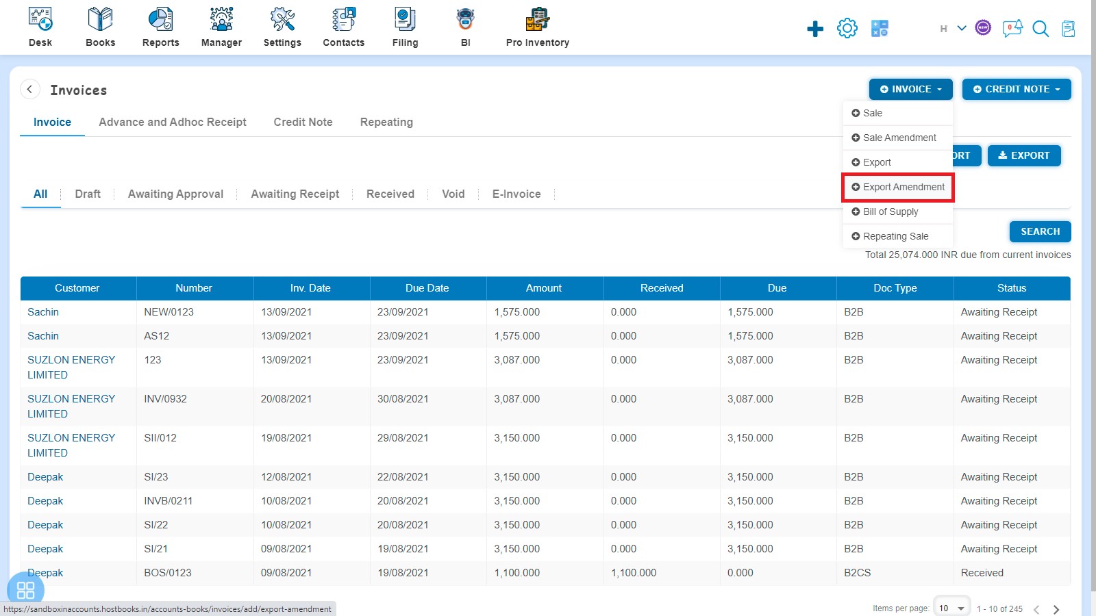 sales-how-to-make-amendment-of-export-invoice-click-on-export-amendment