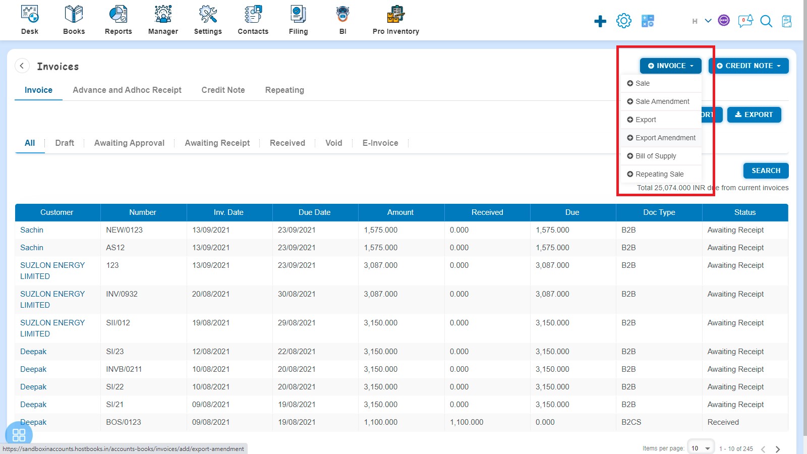 sales-how-to-make-amendment-of-export-invoice-how-to-open-sales