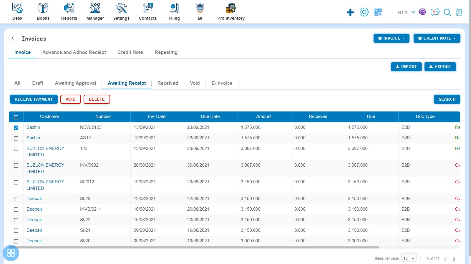 sales-how-to-make-amendment-of-export-invoice-navigate-to-awaiting-receipt