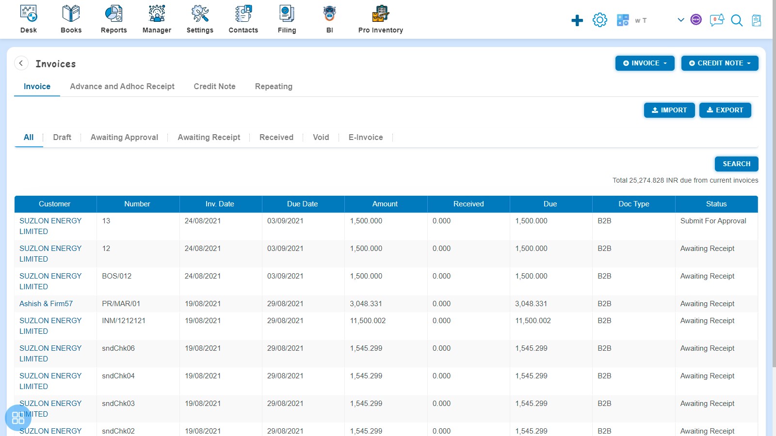 sales-how-to-make-amendment-of-invoice-bydefaul-after-click-on-sale-invoice-listing-page-will-appear