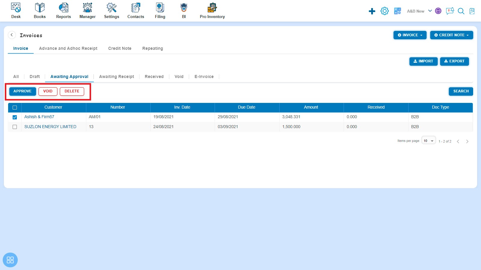 sales-how-to-make-amendment-of-invoice-how-to-change-the-status-of-amendment-invoice-two