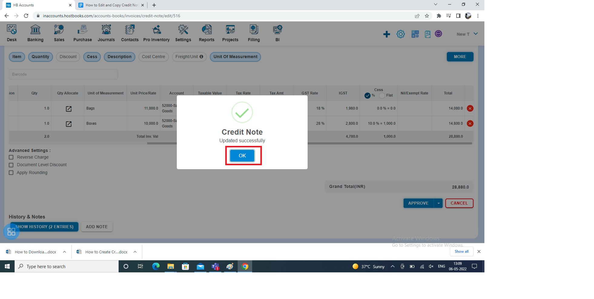 sale-how-to-edit-copy-credit-note-click-ok-on-credit-note-updated-successfully