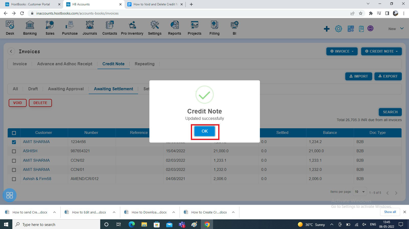 sale-how-to-void-delete-credit-note-click-ok-on-credit-note-updated-successfully-second-way
