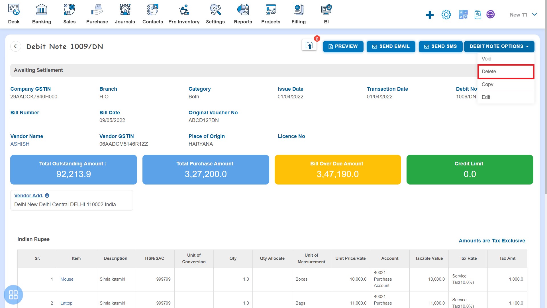 purchase-debit-note-how-to-void-debit-note-click-on-delete-first-way