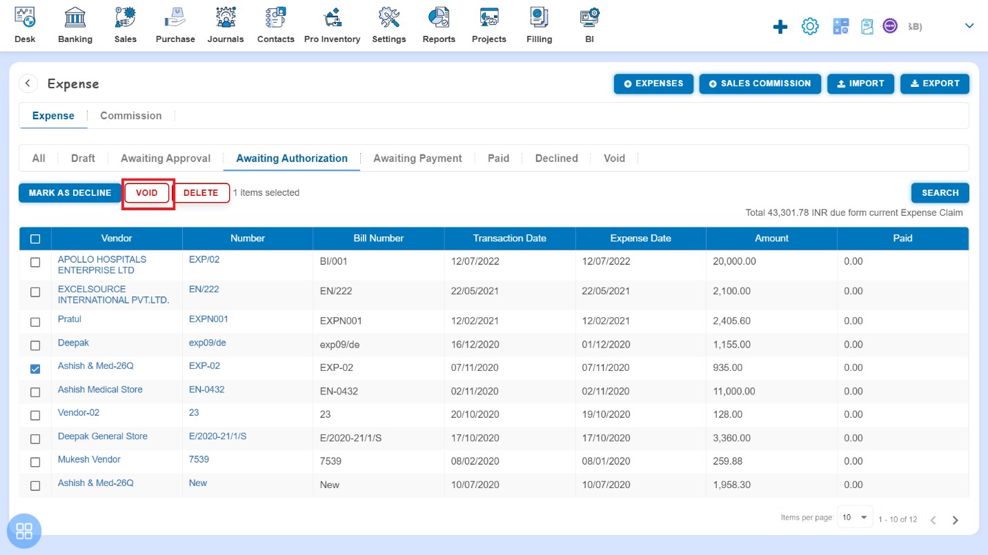 expense-how-to-void-expense-click-on-void-second-way