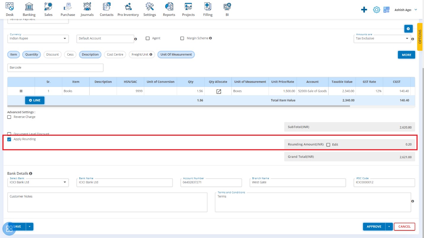 del-chln-how-to-create-del-chln-create-a-delivery-challan-and-click-on-apply-rounding