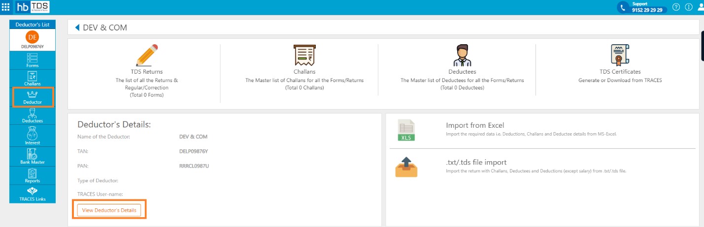 tds-create-a-new-deductor-click-on-deductor-to-fill-deductor-info
