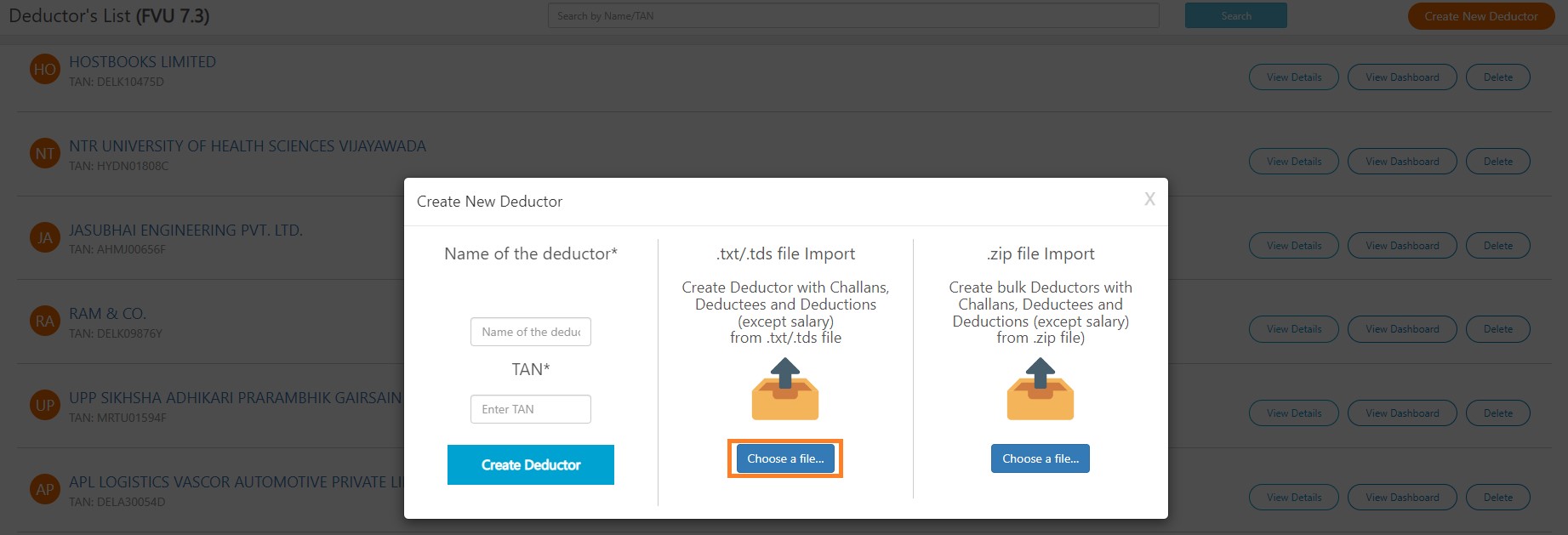 tds-create-a-new-deductor-create-deductor-text-tds-file-import