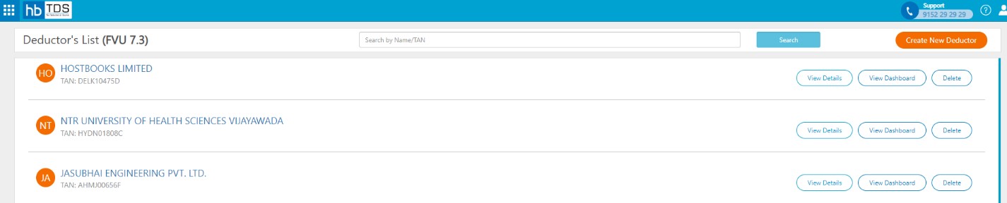 tds-create-a-new-deductor-view-dedicator-info-in-deductors-list