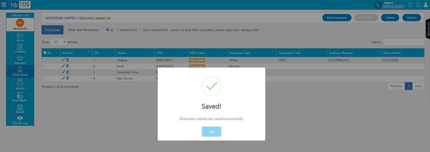 tds-view-add-deductees-click-ok-on-deductees-details-saved-successfully