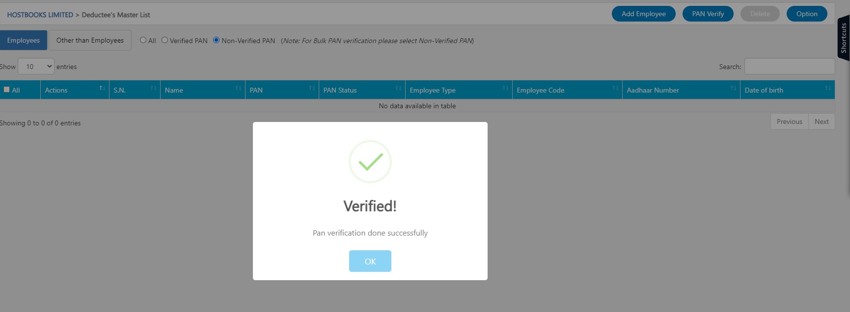 tds-view-add-deductees-click-ok-on-pan-verification-done-successfully