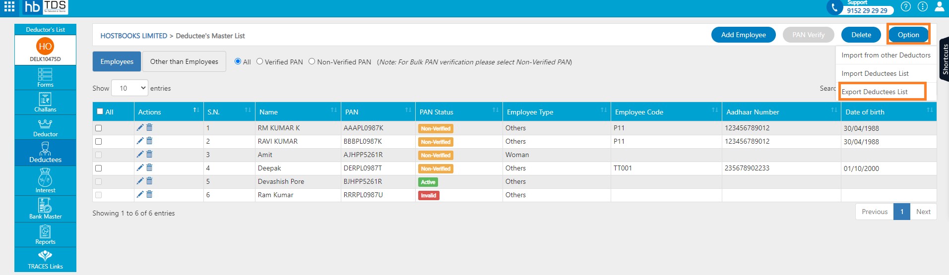 tds-view-add-deductees-click-on-export-deducteed-list